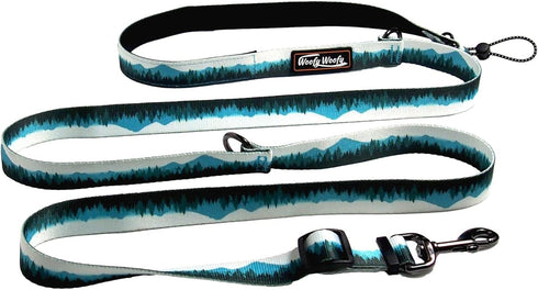 6in1 Multifunctional Dog Leash - Hands Free, Adjustable Length (3'7"-6'7"), Forest Print for Medium and Large Dogs,