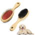 Wooden Dog Brush Double Sided, Pet Hair Grooming Brush for Dogs & Cats, Pin and Bristle Soft Brush for Cleaning