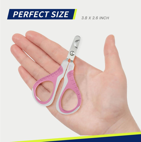 WePet U07.1 Pet Nail Clippers, Professional Claw Trimmer for Cats, Dogs, Small Animals, White/Thulian Pink