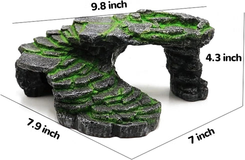 Turtle Habitat Reptiles Dock Resting Stone, Reptiles Basking Platform Climbing Ramp, Aquarium Ornament Rock for Lizard,
