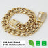 New Gold Dog Chain Collar with Secure Buckle - 15MM Stainless Steel Cuban Link - Luxury Necklace for Small Medium &
