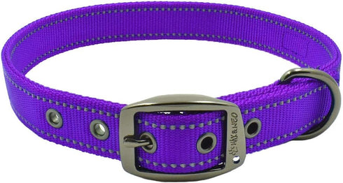 Max and Neo MAX Reflective Dog Collar - Medium, Purple - We Donate a Collar to Dog Rescue for Every Collar Sold