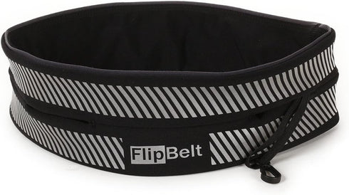 FlipBelt Reflective Running Belt, Large, BLACK