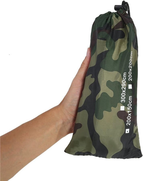 Waterproof Camping Tarp Ground Cloth, Lightweight Compact Tent Tarp with Carrying Bag for Outdoor Activities