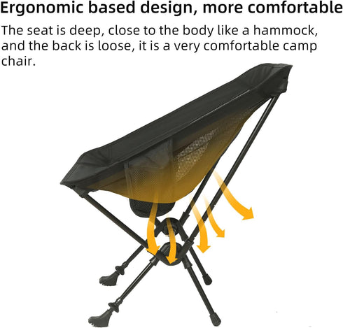 2 1 Backpacking ROCK CLOUD Portable Camping Chair Ultralight Folding Chairs and Trekking Pole in for Outdoor Camp