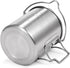 LIXADA Camping Cup Pot - 750ml Stainless Steel Water Cup with Foldable Handles and Lid for Outdoor Use