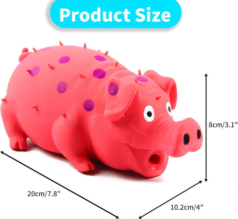 3-Pack Set Squeaky Pig Dog Toys - Durable Rubber Chew Toys with Oinking & Grunting Sounds for Small, Medium & Large