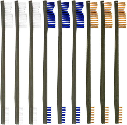 Otis Technology 9 Pack AP Brushes, 3 Nylon/3 Bronze/3 Blue Nylon