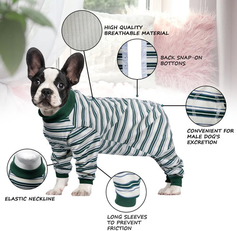FEimaX Dog Recovery Suit After Surgery - Puppy Spay Neuter Onesie Alternative to E-Collar for Dogs & Cats