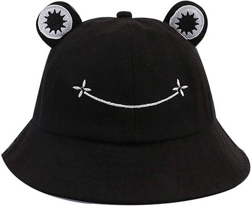 YOLAI Womens Cute Frog Bucket Hats Sunscreen Fisherman Cap Breathable Outdoor Sun Hats