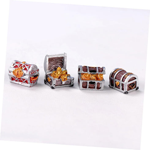 4Pcs Mini Treasure Chest Aquarium Decorations, Fun Fish Tank Air Decorations, Pearlescent Gift