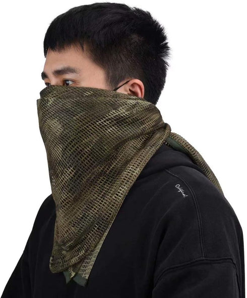 Sniper Veil Netting Camo Scarf, Men Camo Gun Wrap for Hunting, Shooting, Outdoor Activities