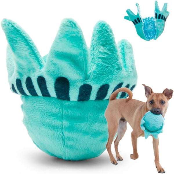 Barkbox Lady Liberty Ball 2-in-1 Dog Toy, Plush Squeaky Toy for Large Dogs