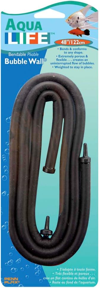 Penn-Plax Aqua Life Bendable Bubble Wall – Flexible Air Diffuser and Bubbler for Fish Tanks, 48” Length