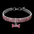 Dogs Kingdom Amazing 3 Rows Rhinestones Necklace Pet Collar, Bling Bone Jewelry for Cat Dog Wedding Accessories, Red,