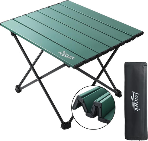 JOUYEK Small Camping Table, Ultralight Aluminum Folding Table with Carrying Bag, Portable