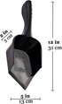 SunGrow Reptile Litter Scoop, Pointed Edge Shovel for Cat & Chicken Coop, Black, 1 Pc per Pack