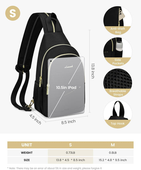 Backpack Daypacks LOVEVOOK Sling Bag for Women, Sling Crossbody Bags Convertible, Small Diaper Bag Hiking