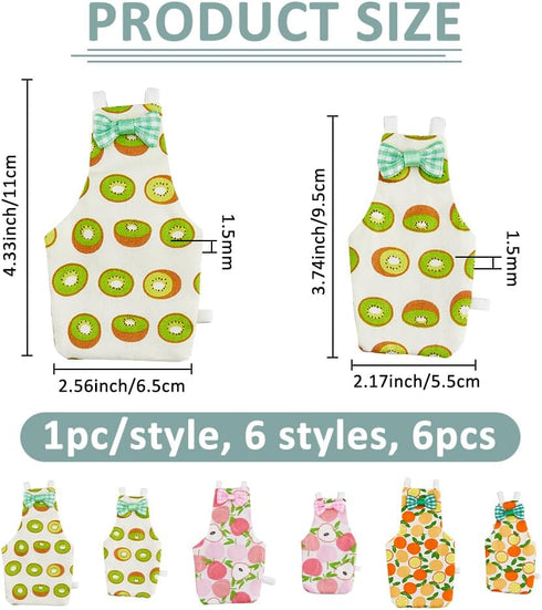 6Pcs 6 SUPERFINDINGS Styles Bird Flight Suits Diapers Reusable Parrot Nappy with Washable Waterproof Cute Urine Wet