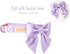 Unique Style Paws Purple Silk Dog Collar with Bow, Adjustable Durable Fashion Bowtie Collar for X-Large Dogs