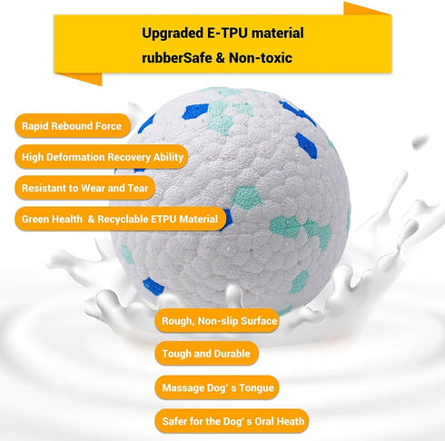 Indestructible Durable Bouncy Floating Balls for Dogs - Dog Balls Toys for Aggressive Chewers