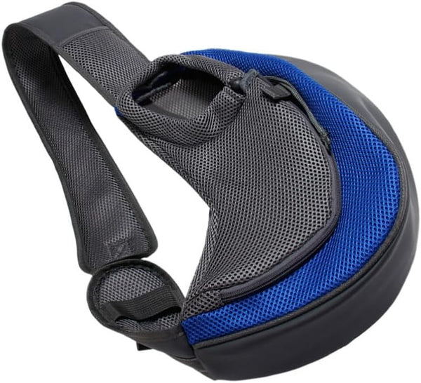 Mipcase Puppy Harness Cross-body Pet Carrier for Small Dogs, Sling Bag for Cats, Dark Blue, Polyester Travel Harness