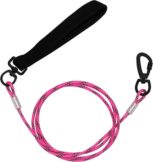 5FT Chew Proof Metal Dog Leash with Comfortable Handle, Heavy Duty Lead for Large Medium Small Dogs