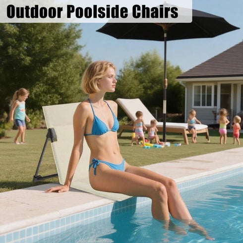 2PCS Foldable Seat for Poolside Chairs, Lightweight Portable Flip Chairs for Edge of Pool, Outdoor Camping, Picnic