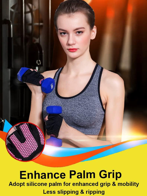 SUJAYU Workout Gloves for Women Men, Barehand Gloves for Weight Lifting, Weight Grips for Women Gym Gloves for Women