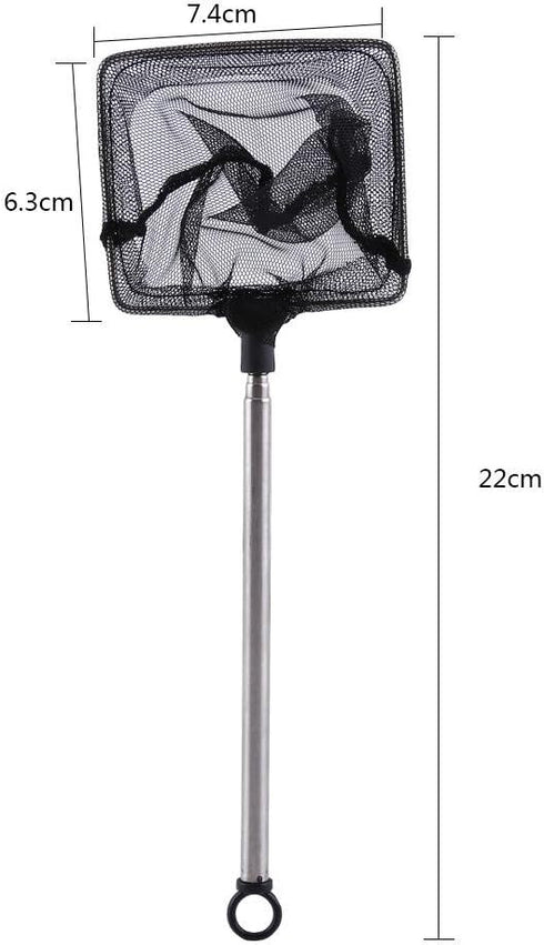 Fishing Landing Net, Mini Adjustable Telescopic Fish Skimming Net for Aquarium Fishbowl