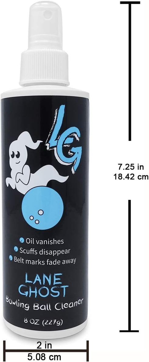 Lane Ghost 2 Pack Bowling Ball Cleaner Spray Kit - - USBC Approved - Oil, Scuff, and Belt Mark Cleaner - Restores Tack