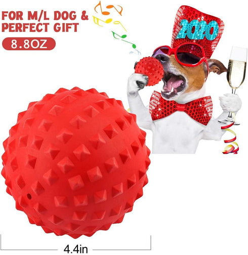RHL Dog Squeaky Toys for Aggressive Chewers - Large Breed Balls Interactive Toy for Medium Small Dogs