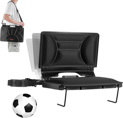 VEVOR Stadium Seat, Folding Bleacher Chair with Back Support and Thick Cushion,