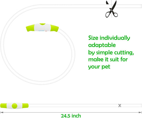 Led Dog Collar - BSEEN USB Rechargeable Flash Necklace Light for Pet Safety, Green
