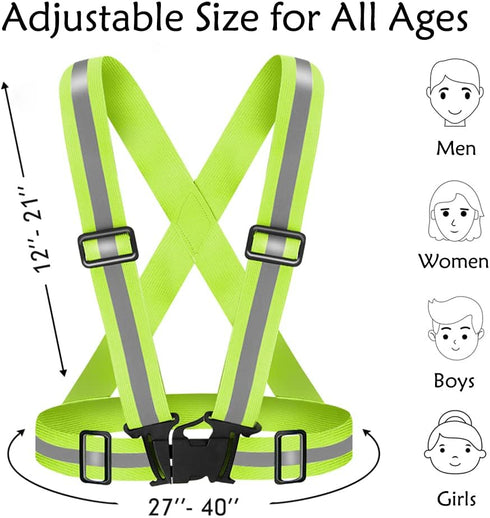 High Visibility Reflective Vest - Adjustable Safety Vest for Walking, Jogging, Hiking, Night Cycling