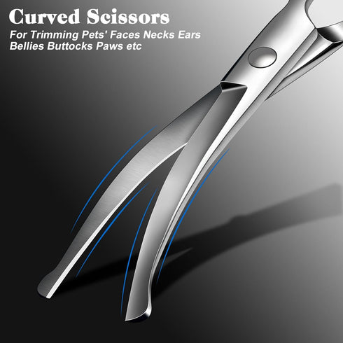 Saccison 4 1 Professional in Dog & Cat Grooming Scissors Kit with Safety Round Tips,Sharp & Durable,Dog Shears