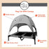 Floppy Dawg Just Chillin' Elevated Dog Bed, Cool Cot with Removable Canopy Shade, Lightweight & Portable, Indoor/Outdoor