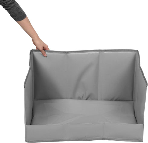 DINHEAROM 22.4x15.2x12Inch Dog Pee Pad Holder with High Walls, Foldable Potty Tray Enclosure, Splash-Proof Fence