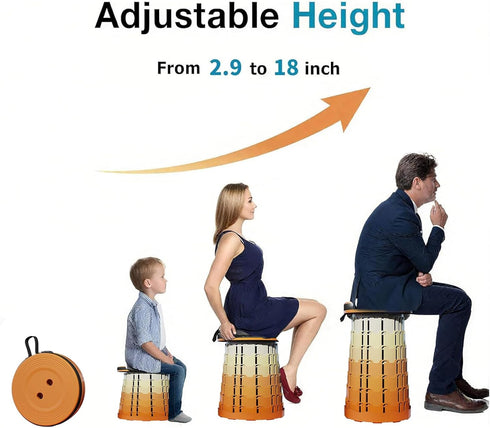 Ultra-Lightweight Collapsible Stool - Portable Folding Seat for Camping, Hiking, Travel & Outdoor Activities (Gradient