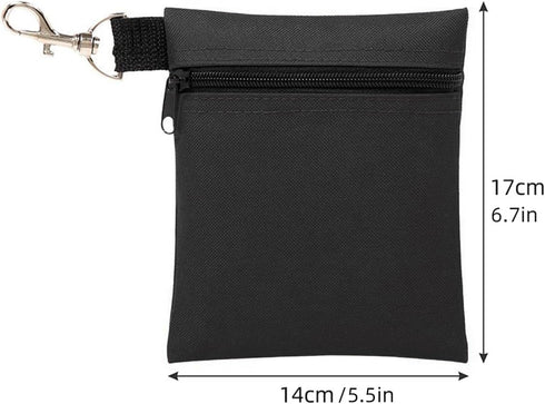 Scott Edward Golf Tee Pouch Travel Gear with Zipper for Golf Accessories, Clips to Bag
