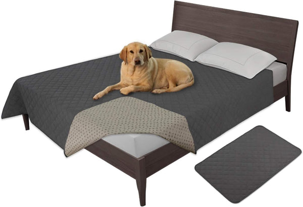 Easy-Going 100% Waterproof Dog Bed Cover, Non-Slip Washable Reusable Incontinence Bed Underpads for Pets (86X82 in,