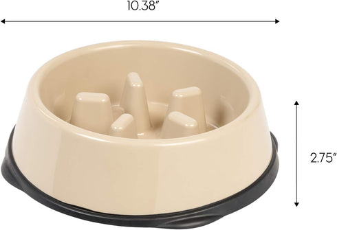 IRIS USA 4 Cups Slow Feeder Dog Bowl - Anti-Choking, Anti-Slip, Easy to Clean, Interactive Puzzle Toy for Healthy