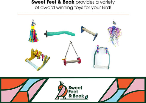 13" Sweet Feet and Beak Comfort Grip Safety Perch for Bird Cages - Pedicure Perch for Birds to Keep Nails and Beaks