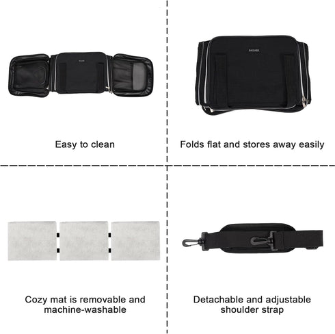 BAGLHER Cat Carrier Bag - Airline Approved Soft Side Pet Travel with 5 Open Doors and 3 Expandable Sides