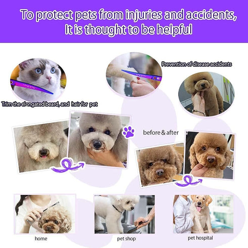7.0 inch 4PCS Set Purple Dragon Professional Pet Grooming Scissors Kit Japan Premium Steel Straight & Curved & Thinning