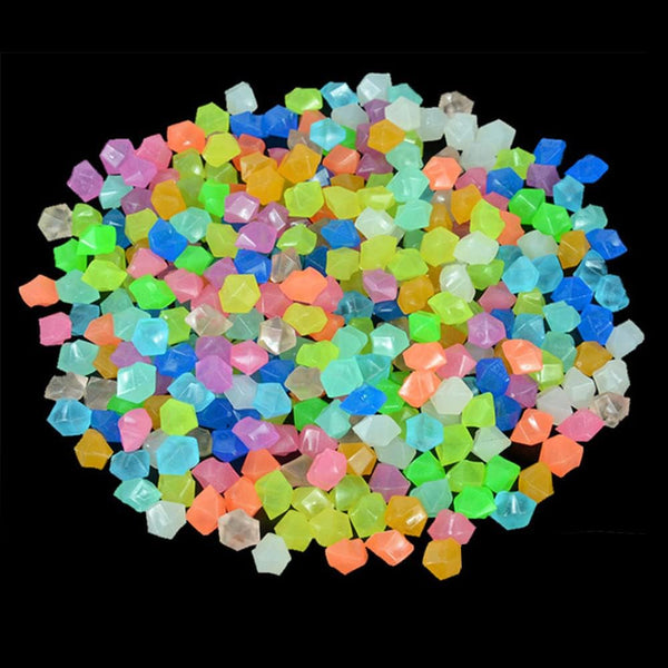 Glow in The Dark Stones 100pcs Luminous Rocks for Fish Tank, Vase Fillers, and Decorations Powered by Light