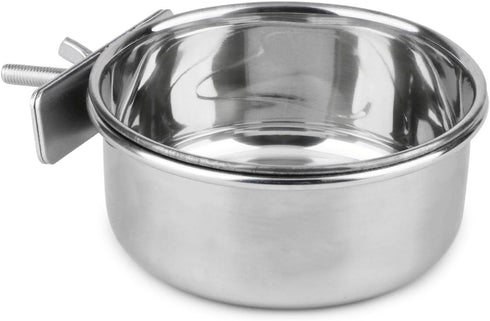 Hypeety Stainless Steel Food Water Bowl for Pet Bird Crates, Cages, Coop, Dog, Cat, Parrot, Rabbit (Medium, 4.7 * 2.1in)