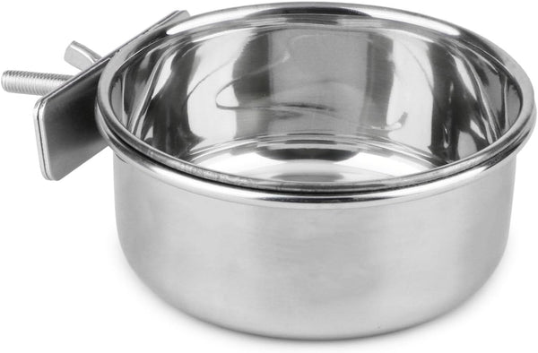 Hypeety Stainless Steel Food Water Bowl for Pet Bird Crates, Cages, Coop, Dog, Cat, Parrot, Rabbit (Medium, 4.7 * 2.1in)