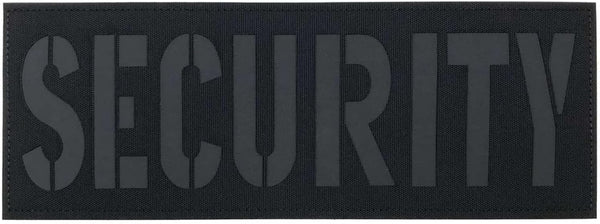 Large Reflective Laser Cut Security Patch, 11x4 inches with Hook and Loop for Vests and Backpacks