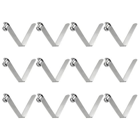 HARFINGTON 12pcs Single Button Kayak Paddle Snap Spring Clip, 60x12mm 65Mn Spring Steel V-Shaped Telescopic Locking